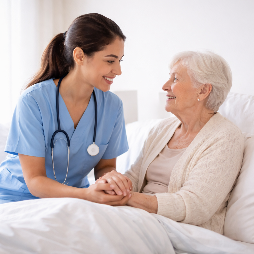Nurse helping an elderly patient